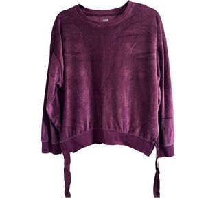 Velour side tie top
